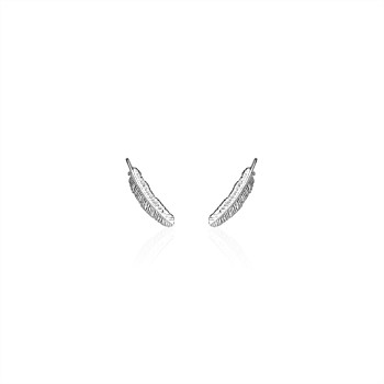 Miromiro Feather Studs Sterling Silver