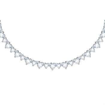 Diamond Heart Silver Necklace