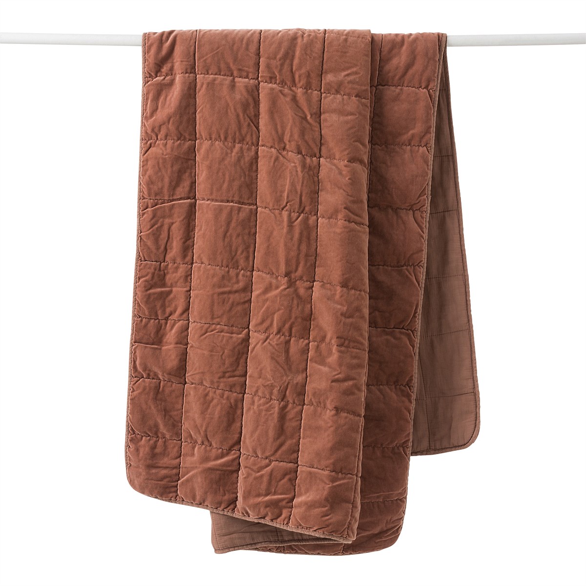 Home decor Accessories Washed Velvet Quilted Throw