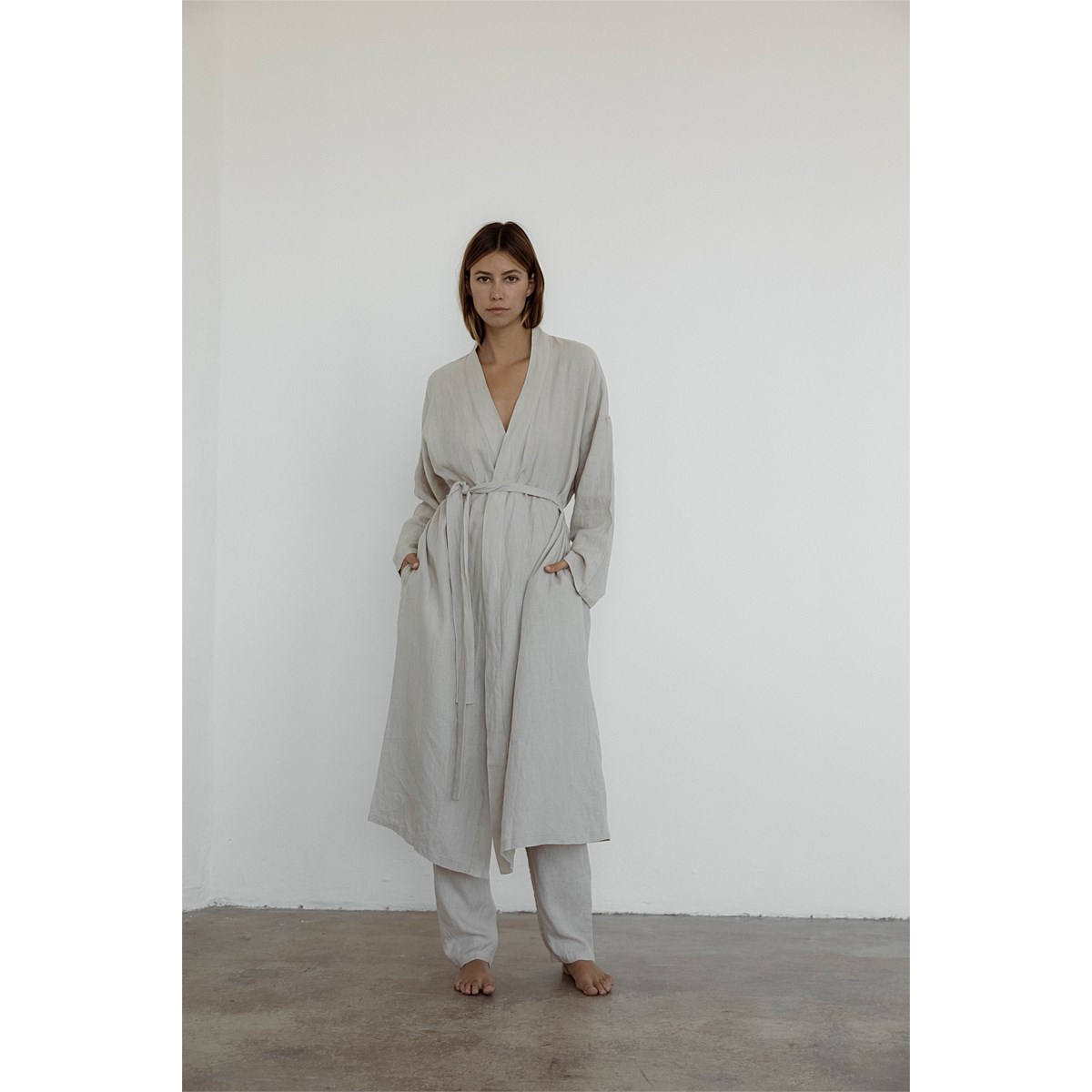 Linen Long Lounge Robe