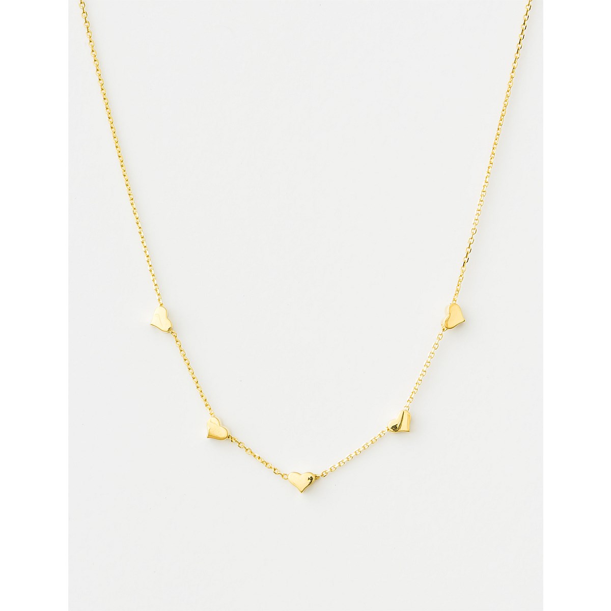 Womens BLACK String of Hearts Necklace