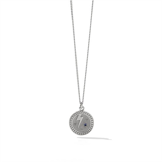 Amulet Strength Necklace Sterling Silver Blue Sapphire