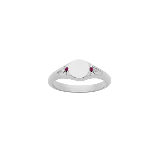 Classic Signet Ring with Rubies