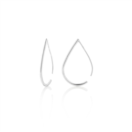 Droplet Hoops Sterling Silver