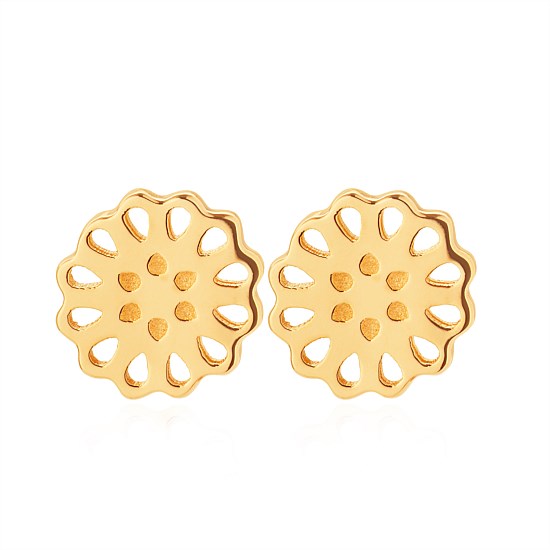 Lotus Studs 9CT Yellow Gold