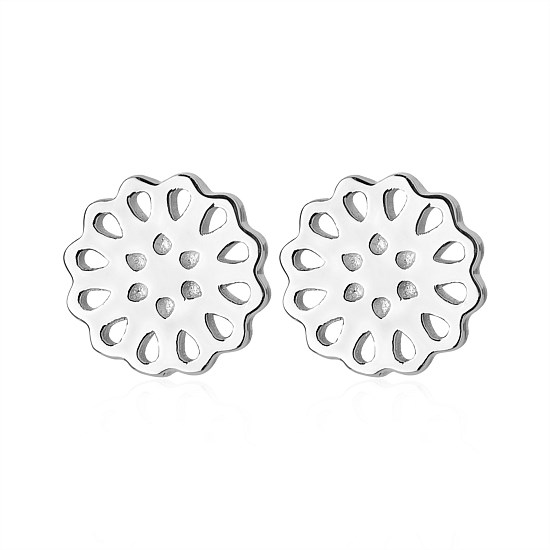 Lotus Stud Earrings Sterling Silver