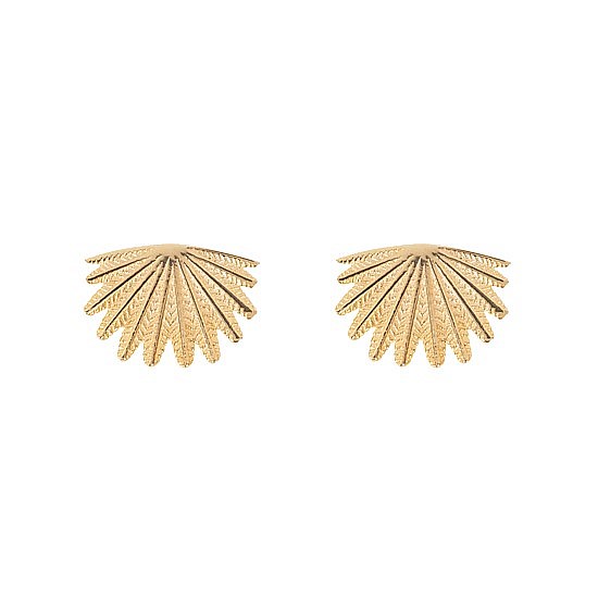 Mini Fan Tail Studs 9CT Yellow Gold