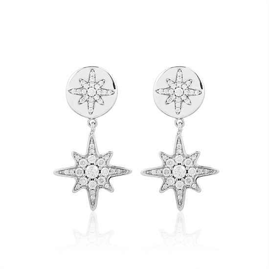 Stellar Rose Earrings Sterling Silver