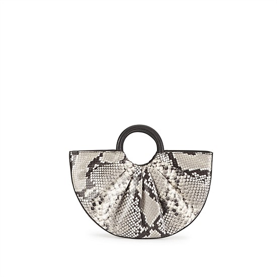 Pleated Bender Mini Python - Pewter