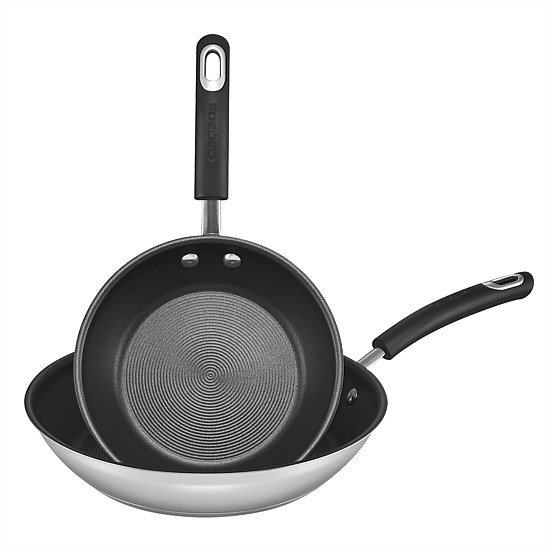 Stainless Steel 20/28cm Skillet Twin Pack