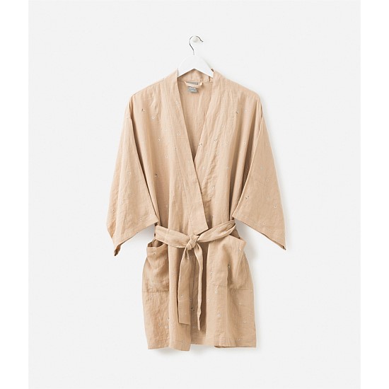Billie Women's Short Linen Robe