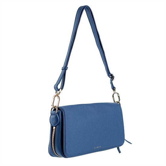 Brooklyn Leather Crossbody - Aegean