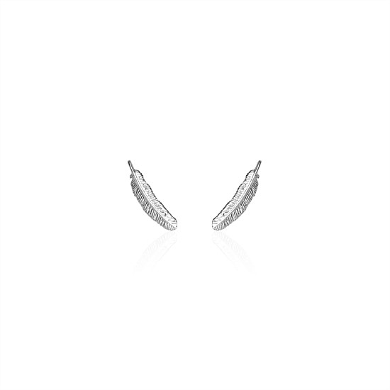 Miromiro Feather Studs Sterling Silver