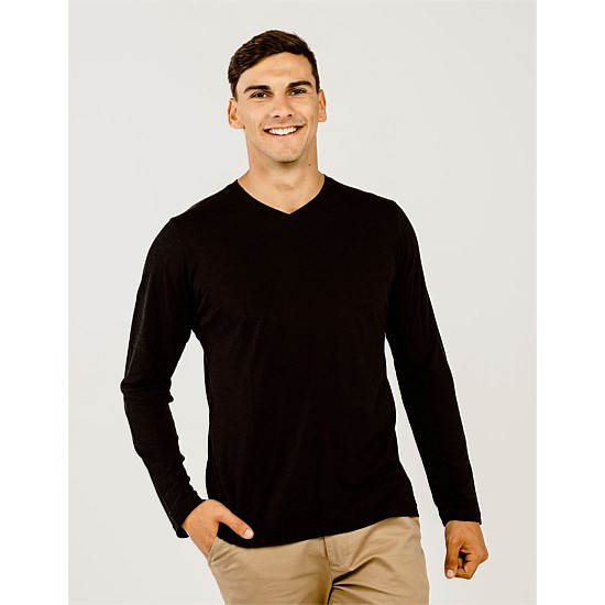 Kapeka-Merino-Bodywear-Mens-V-Neck-L/S