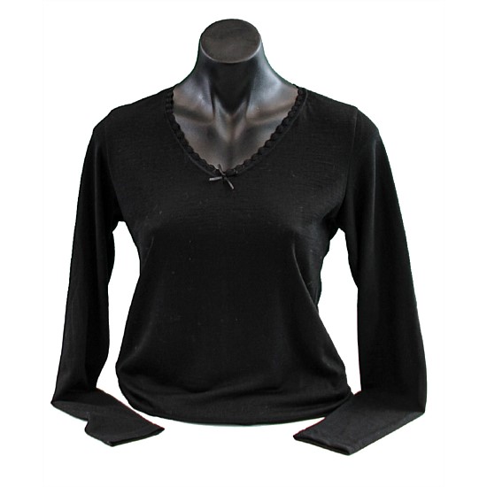 Kapeka-Merino-Bodywear-Womens-V-Neck-L/S