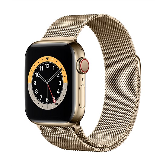 Watch Series 6 GPS + Cellular, 40mm Gold Stainless Steel Case with Gold Milanese Loop