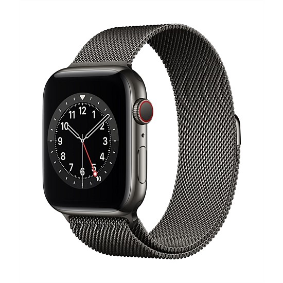 Watch Series 6 GPS + Cellular, 44mm Graphite Stainless Steel Case with Graphite Milanese Loop