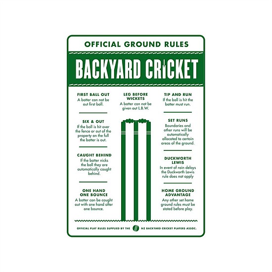 Outdoor signs - Backyard Cricket
