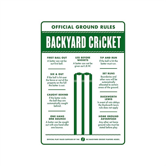 Outdoor signs - Backyard Cricket