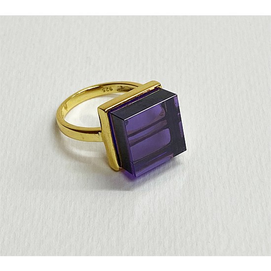 Amethyst Square Gold Ring