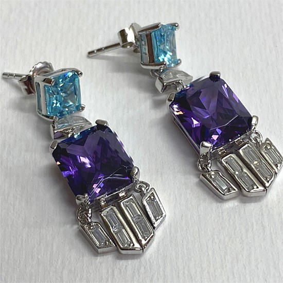 Leo Topaz & Amethyst Earrings Leo Topaz & Amethyst Earrings