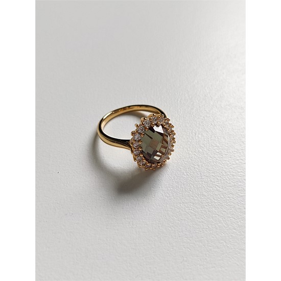 Chrysanthemum Ring - Green Amethyst