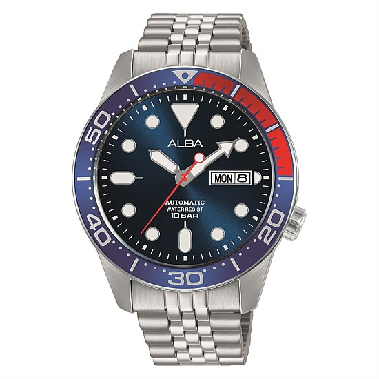 Men's Mechanical Sports Blue & Red 100m W/R Watch Men's Mechanical Sports Blue & Red 100m W/R Watch