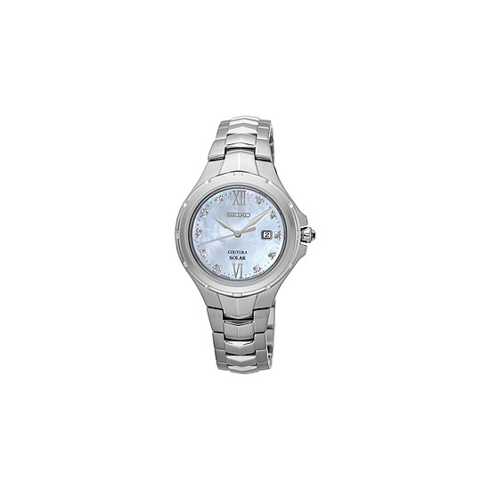 Seiko Coutura Ladies Solar Silver Diamond Watch