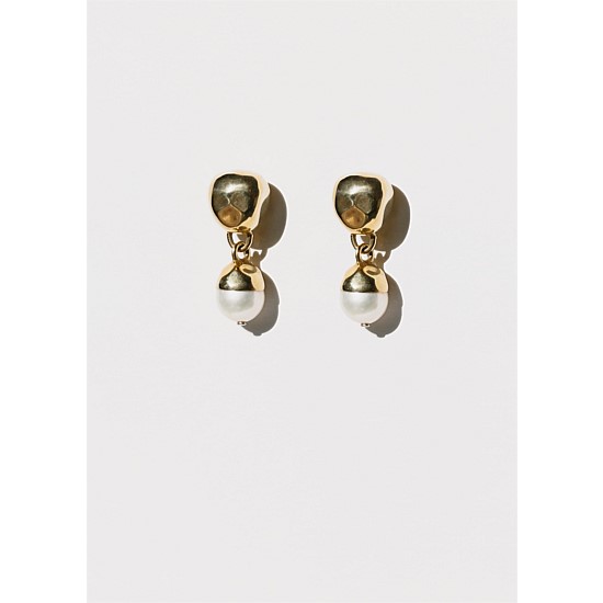 Pearl Drop Earrings, Gold