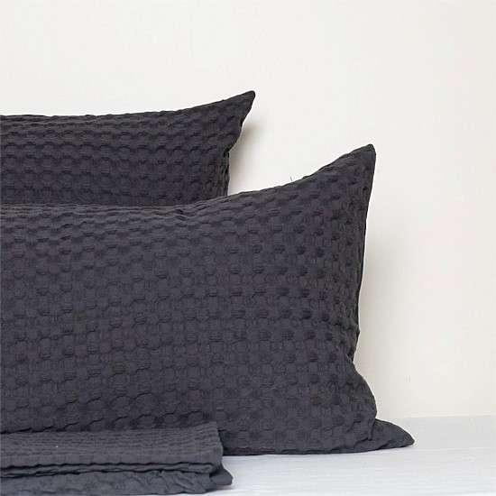 Jumbo Waffle Charcoal Duvet Set