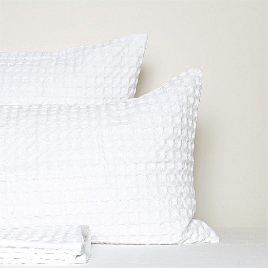Jumbo Waffle White Duvet Set