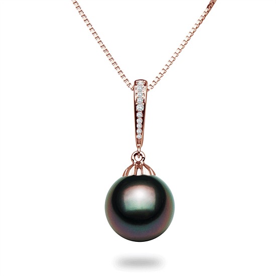 Black Tahitian Pearl Diamond Slither Pendant