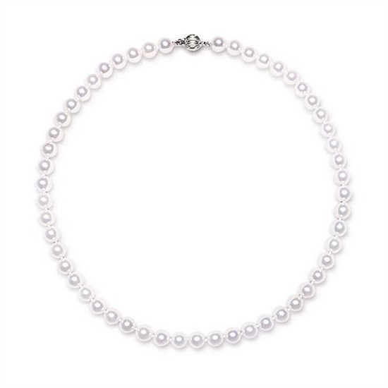 14ct White/Yellow Gold AAA 8-8.5mm White Japanese Akoya Necklace