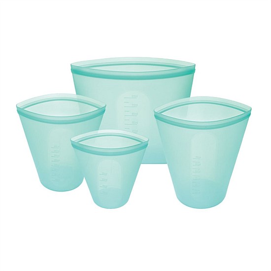 Pinch & Lock Silicone Reusable Bags Set of 4