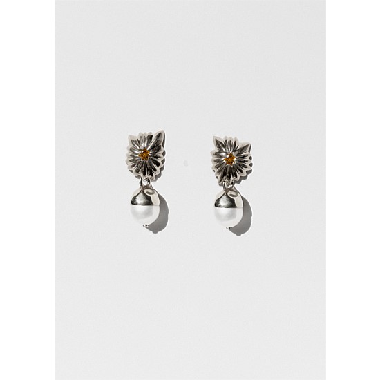 Amie Drop, Citrine, Silver
