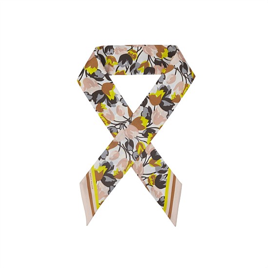 Tulip Floral Silk Twilly Scarf