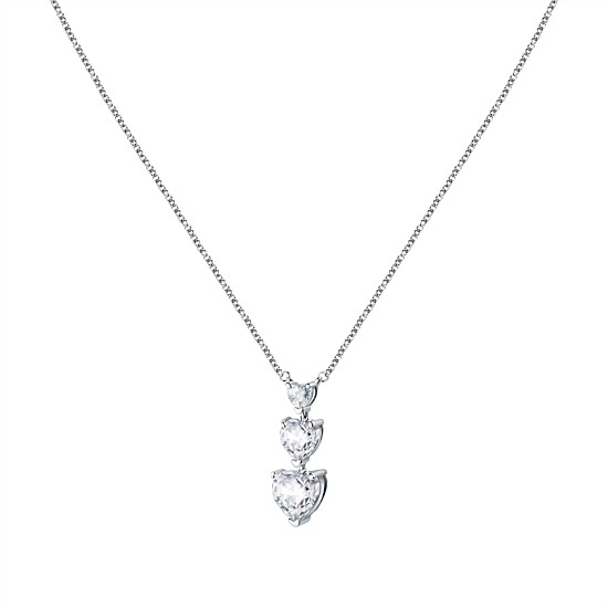 Diamond Heart Silver Pendant