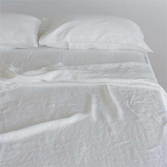 Flax Linen Fitted Sheet - Off White