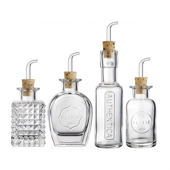 Elixir Condiments Gift Box Set (3 x Mixology Bottles, 1 x Authentica Bottle with Pourers)