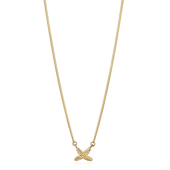 Feather Kisses Pendant Mini Gold Plate