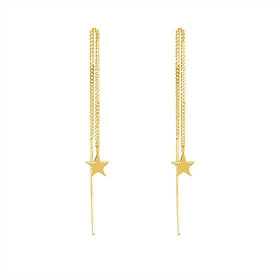 Stargazers Thread Earrings Gold Plate