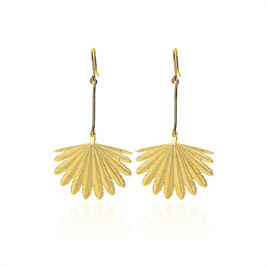 Fan Tail Earrings Gold Plate