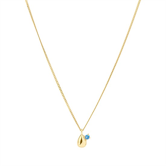 The Duette in Blue Topaz Pendant Gold Plate�