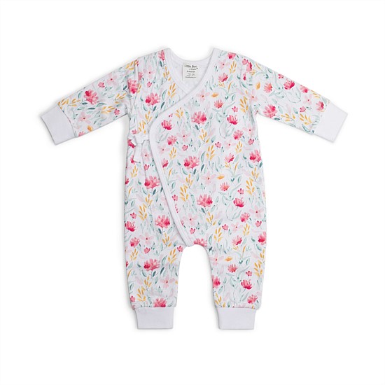 Children Cotton Fleece Tie Babygrow Perfect Petal Collection