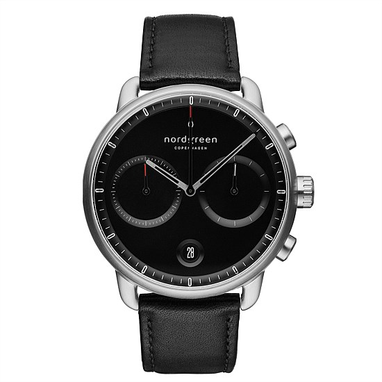 Pioneer 42mm Silver Black Chronograph