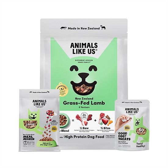 Lamb & Venison Freeze Dried Dog Food + Topper + Treats Bundle