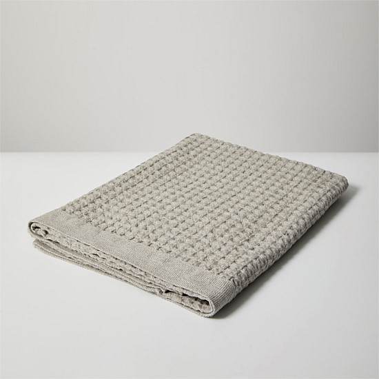 Linen Waffle Japanese Bath Towels - Grey