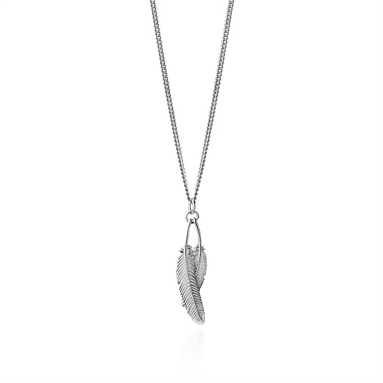 Duo Miromiro Feather Pendant Sterling Silver