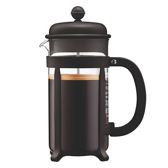 Java French Press 1L 8 Cup (Stainless Steel/Black)