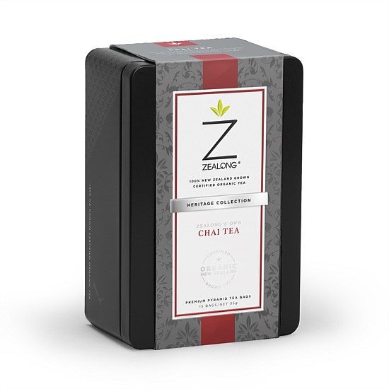 Organic Heritage Zealong Chai Tea bags in Tin